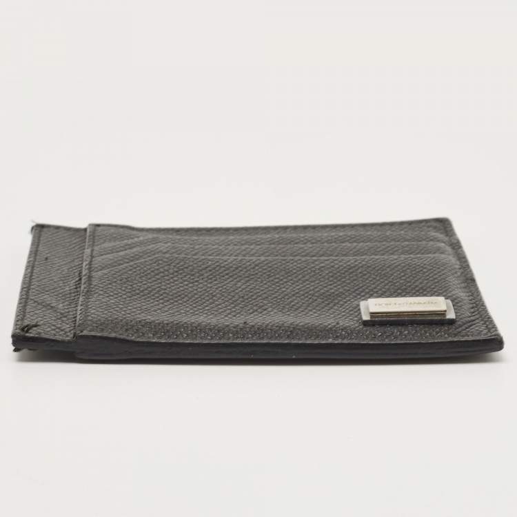 Pre Owned Dolce and Gabbana Black Leather 6CC Card Holder