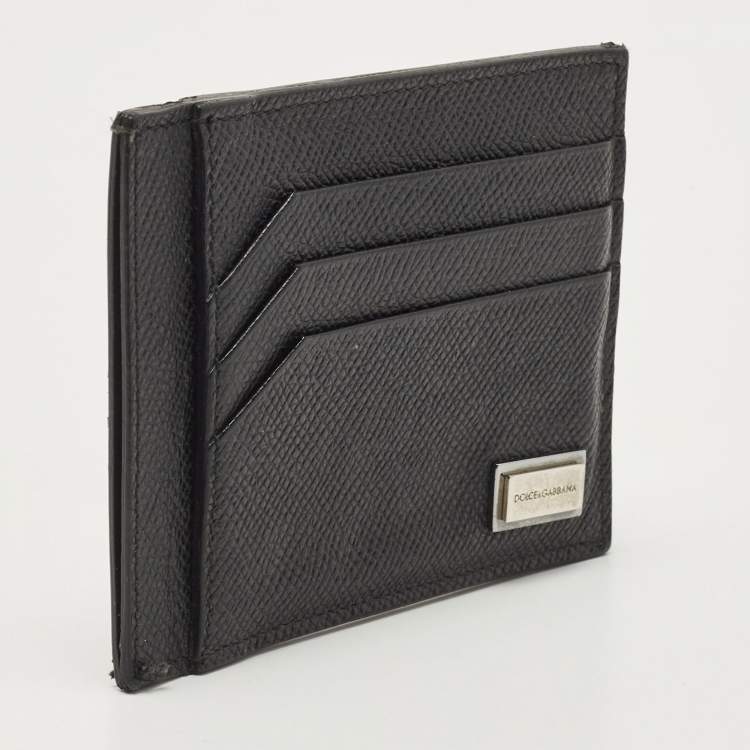 Pre Owned Dolce and Gabbana Black Leather 6CC Card Holder