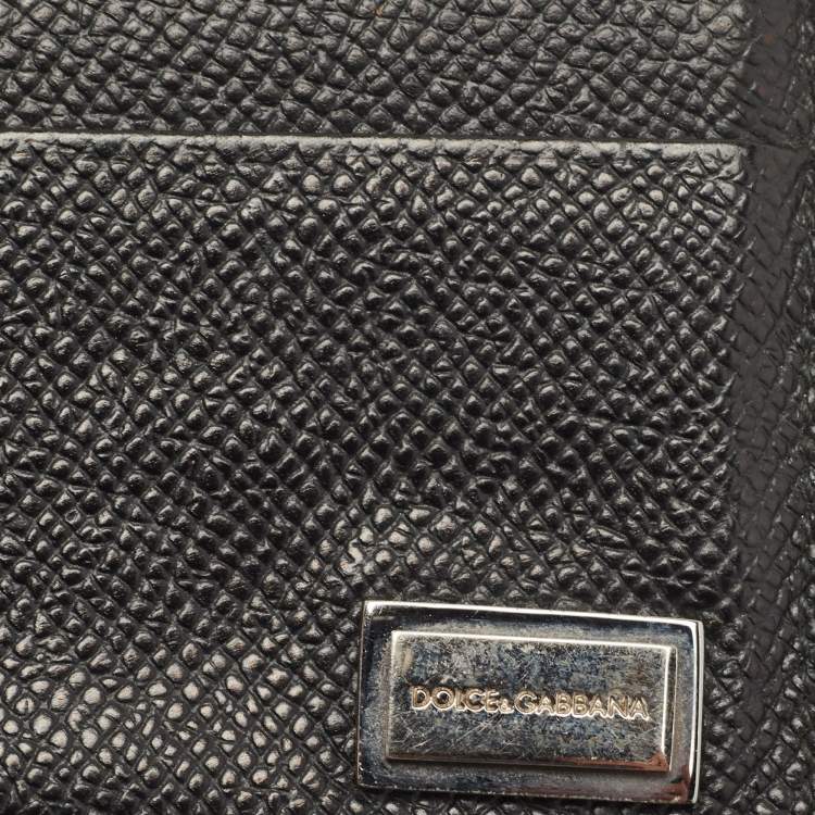 Pre Owned Dolce and Gabbana Black Leather 6CC Card Holder