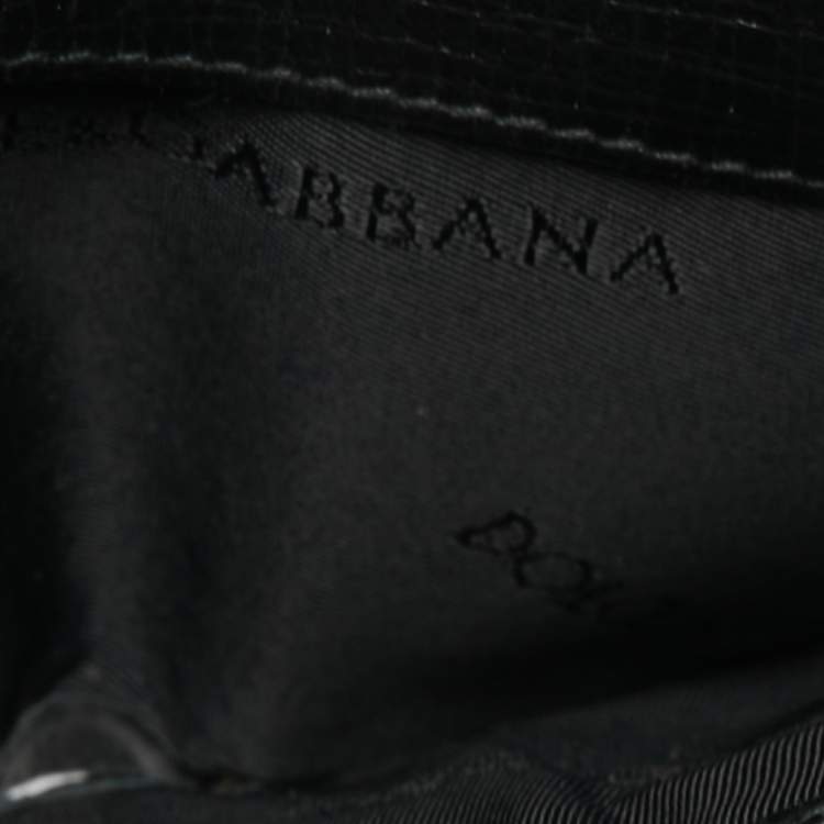 Pre Owned Dolce & Gabbana Black Leather Artist Patch Bifold Wallet 