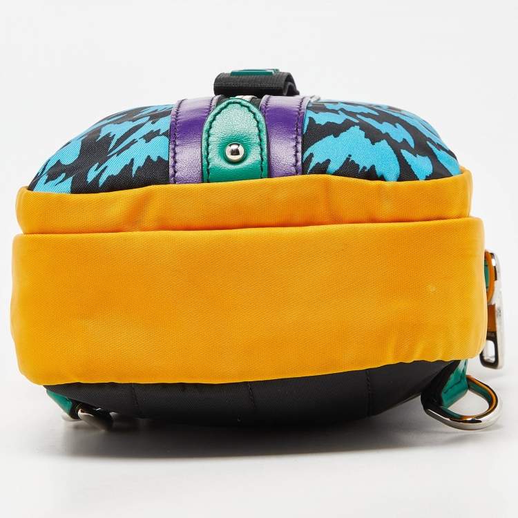 Pre Owned Dolce & Gabbana Multicolor Printed Nylon and Leather Sling Bag