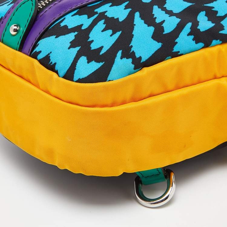 Pre Owned Dolce & Gabbana Multicolor Printed Nylon and Leather Sling Bag