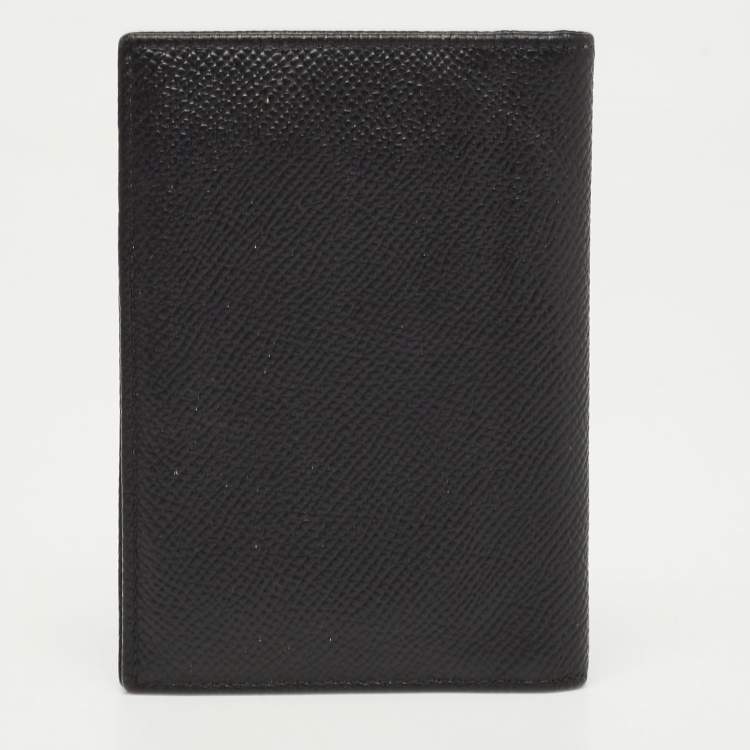 Pre Owned Dolce and Gabbana Black Leather Logo Bifold Card Case