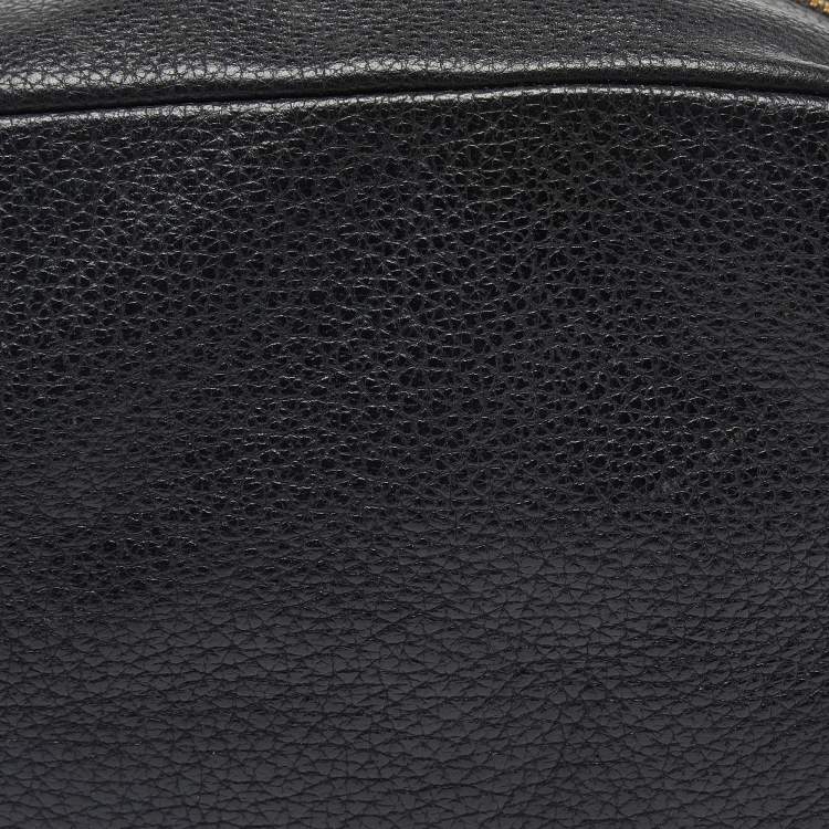 Pre Owned Dolce & Gabbana Black Grained Leather Zip Pouch 