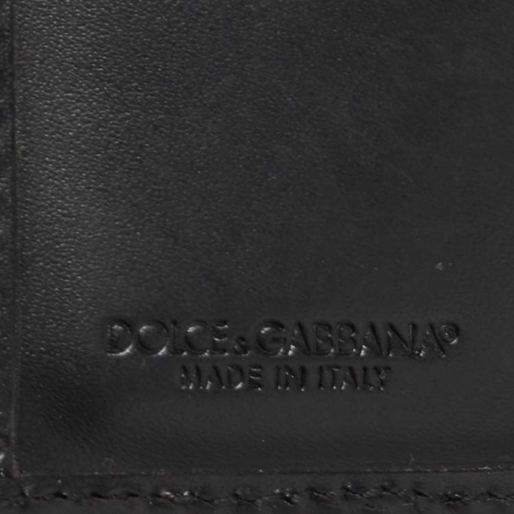 Pre Owned Dolce & Gabbana Black Leather Bifold Card Holder