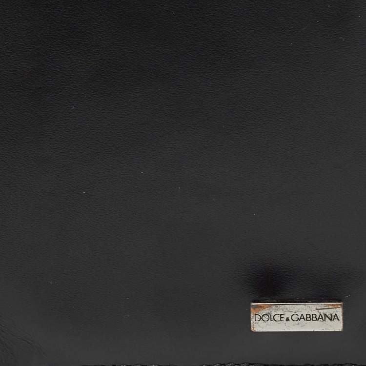 Pre Owned Dolce & Gabbana Black Leather Bifold Card Holder