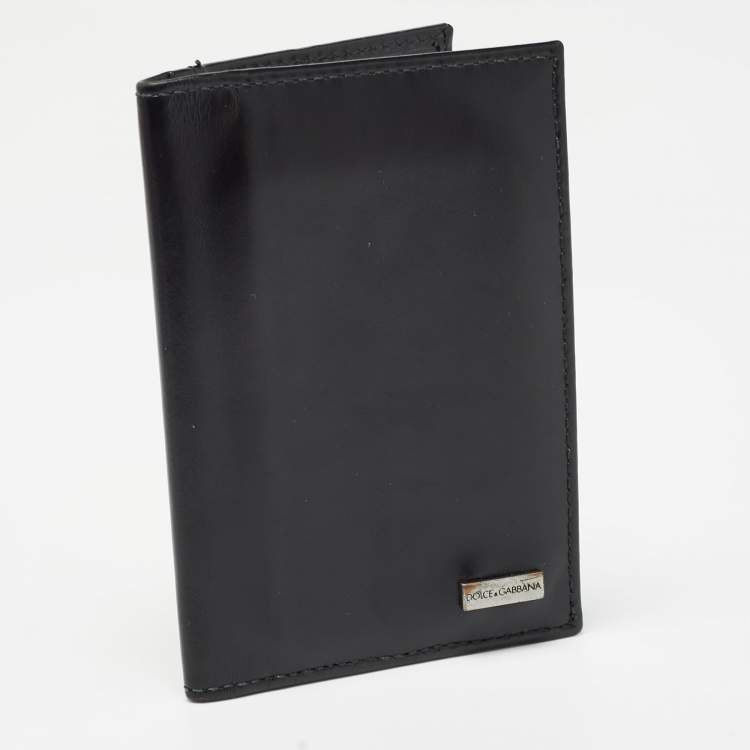 Pre Owned Dolce & Gabbana Black Leather Bifold Card Holder