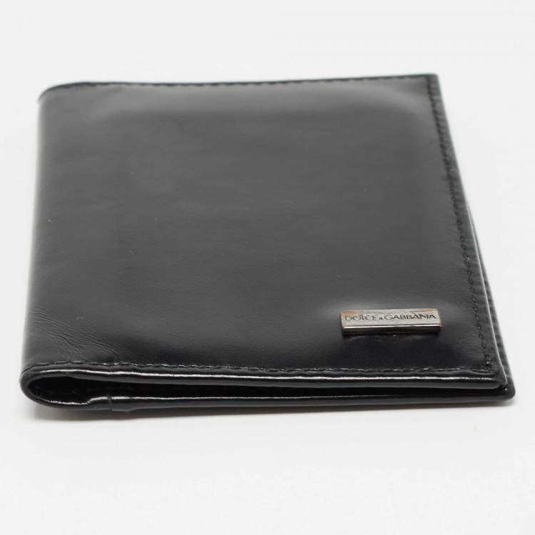Pre Owned Dolce & Gabbana Black Leather Bifold Card Holder