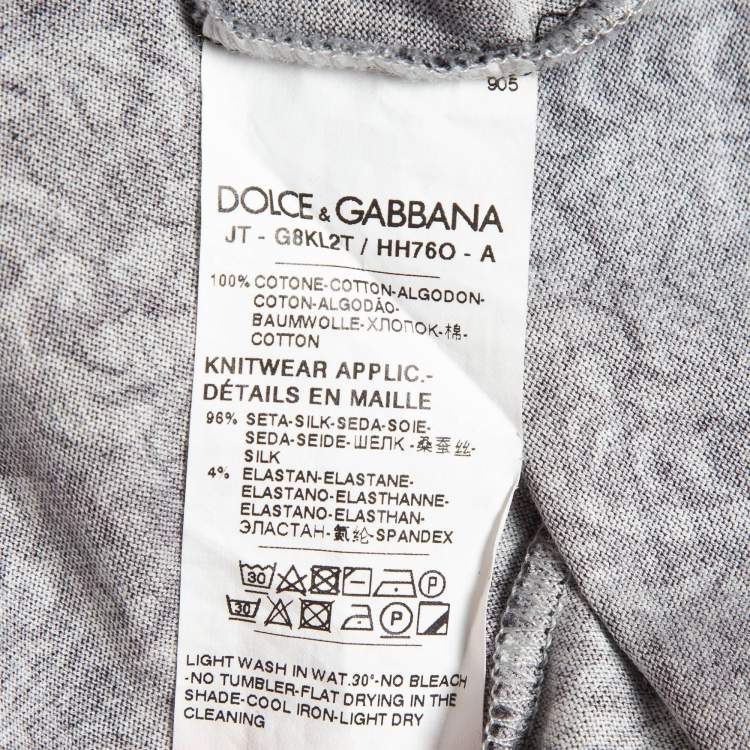 Pre Owned Dolce & Gabbana Black Printed Cotton Jersey T-Shirt S