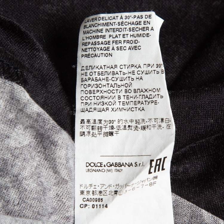 Pre Owned Dolce & Gabbana Black Printed Cotton Jersey T-Shirt S
