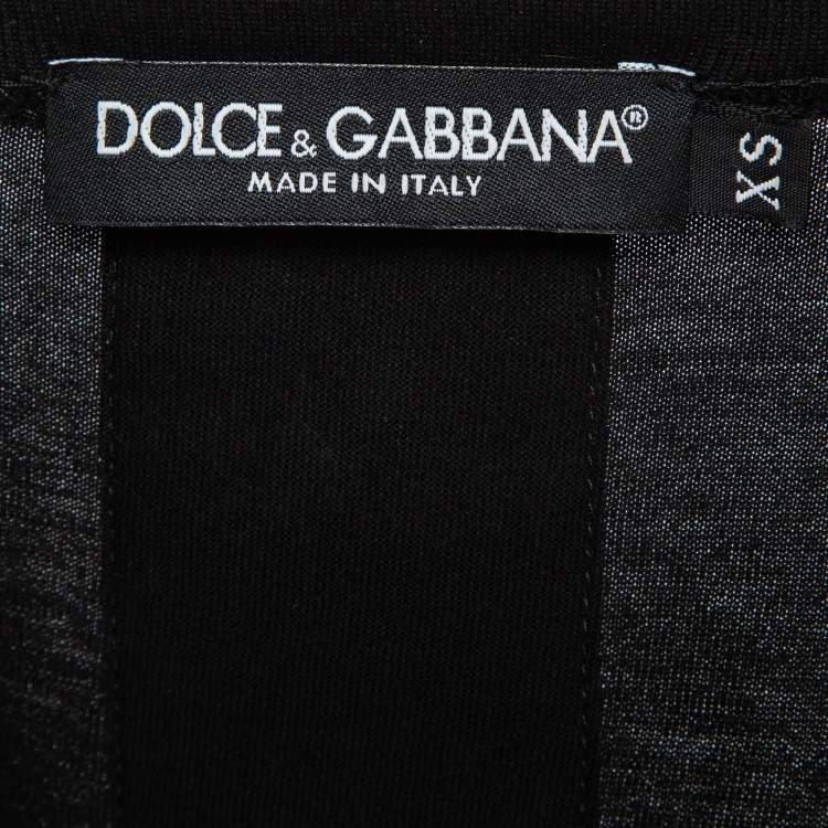 Pre Owned Dolce & Gabbana Black Camouflage Print Jersey T-Shirt XS