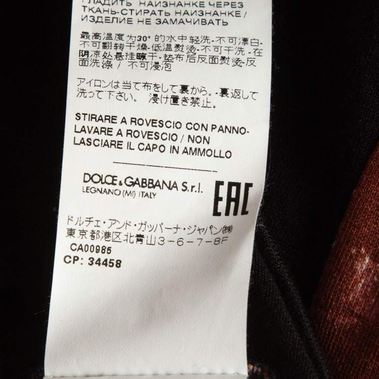 Pre Owned Dolce & Gabbana Black Camouflage Print Jersey T-Shirt XS