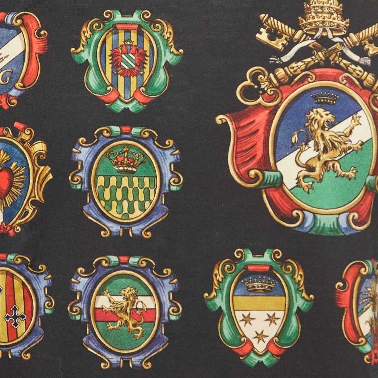 Pre Owned Dolce & Gabbana Black Emblem Print Cotton T-shirt L