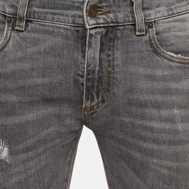 Pre Owned Dolce & Gabbana Grey Distressed Denim Jeans M Waist 30"