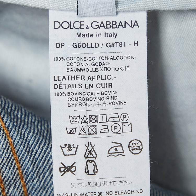 Pre Owned Dolce & Gabbana Blue Distressed Denim Jeans S Waist 30"