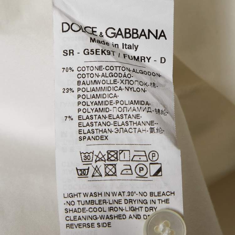 Pre Owned Dolce & Gabbana White Poplin Short Sleeves Shirt XL