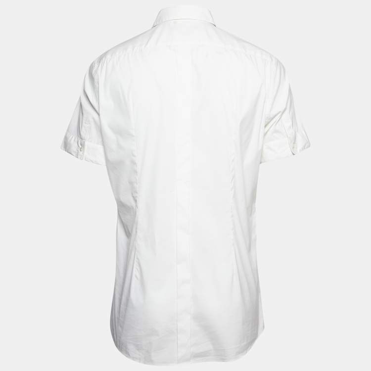 Pre Owned Dolce & Gabbana White Poplin Short Sleeves Shirt XL
