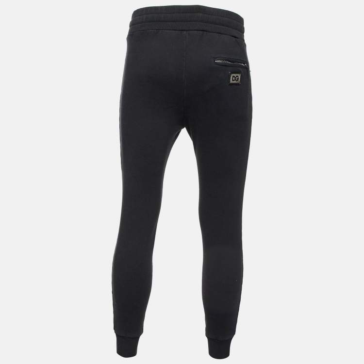 Pre Owned Dolce & Gabbana Black Cotton Jogger Pants XS