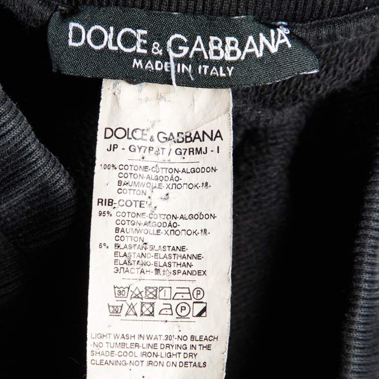 Pre Owned Dolce & Gabbana Black Cotton Jogger Pants XS