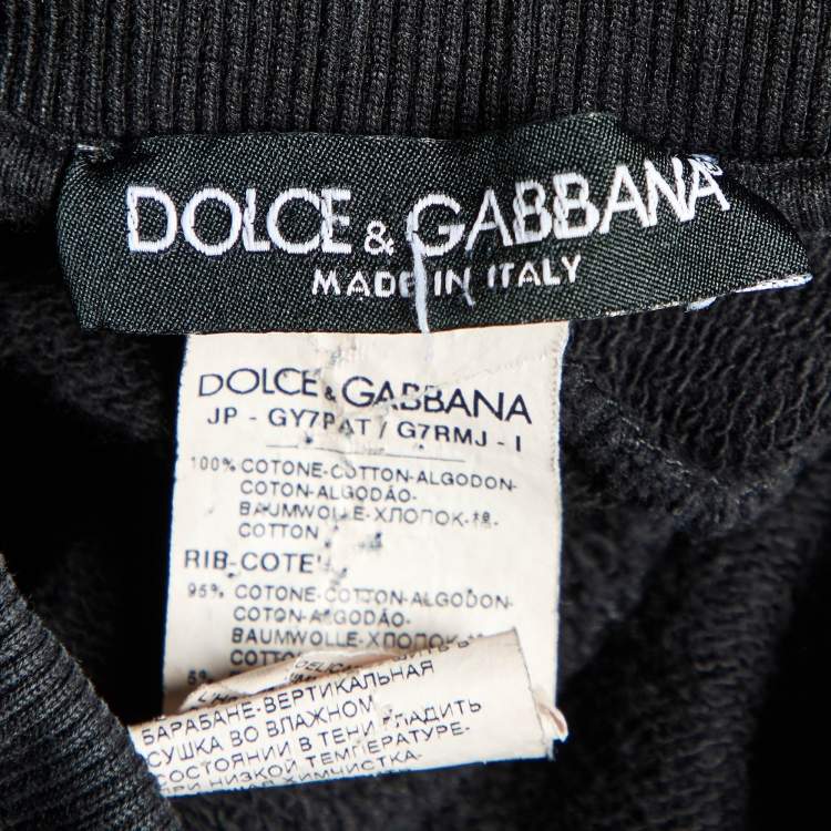 Pre Owned Dolce & Gabbana Black Cotton Jogger Pants XS