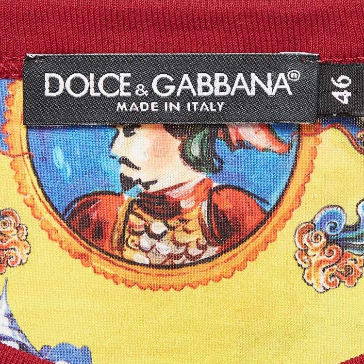 Pre Owned Dolce & Gabbana Multicolor Caretto Siciliano Print Jersey T-Shirt S