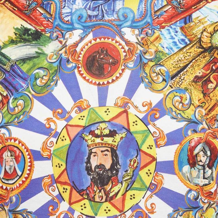 Pre Owned Dolce & Gabbana Multicolor Caretto Siciliano Print Jersey T-Shirt S