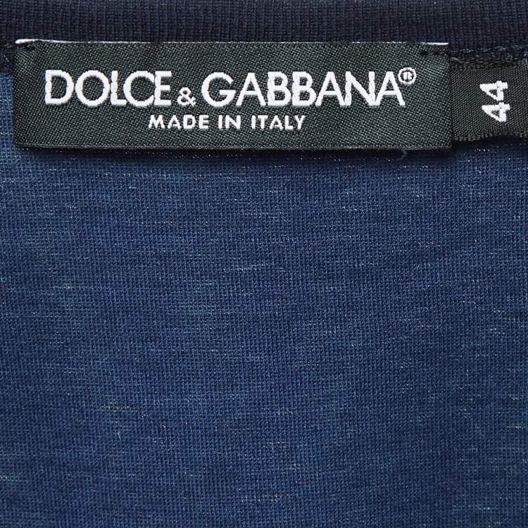 Pre Owned Dolce & Gabbana Navy Printed Cotton Knit Sleeveless T-Shirt XS