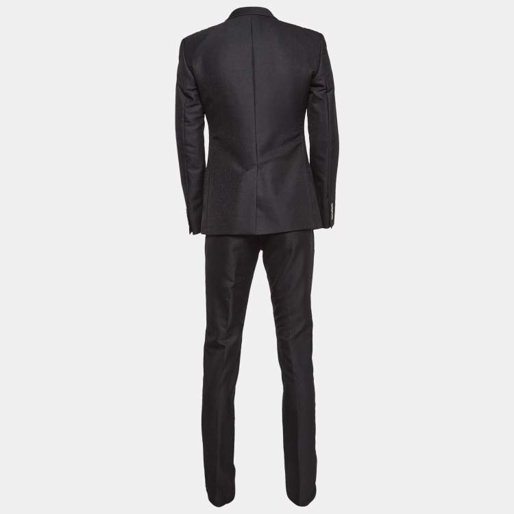 Pre Owned Dolce & Gabbana Black Wool Blend Tailored Pants Suit M