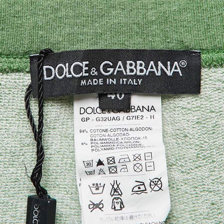 Pre Owned Dolce & Gabbana Green Contrast Trim Knit Shorts L