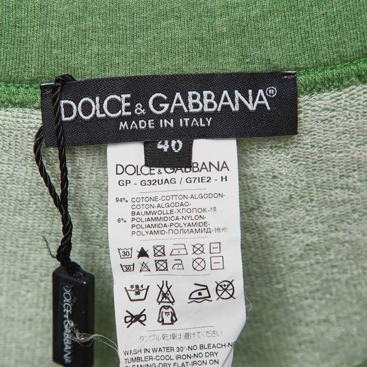 Pre Owned Dolce & Gabbana Green Contrast Trim Knit Shorts L