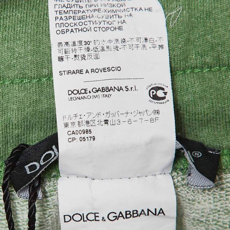 Pre Owned Dolce & Gabbana Green Contrast Trim Knit Shorts L