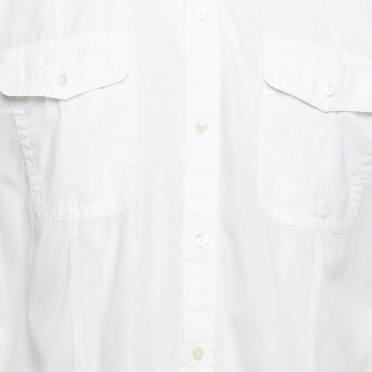 Pre Owned Dolce & Gabbana Off-White Cotton Long Sleeve Shirt XL