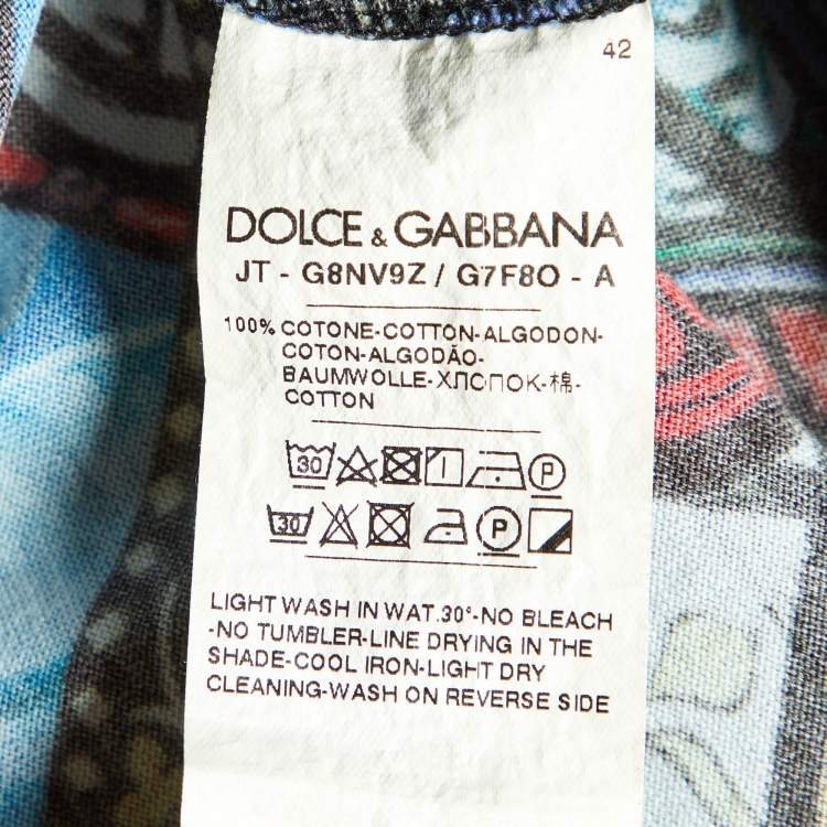 مملوكة مسبقًا Dolce & Gabbana Multicolor Printed Cotton Knit T-Shirt L