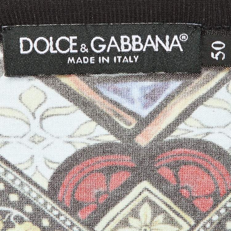 مملوكة مسبقًا Dolce & Gabbana Multicolor Printed Cotton Knit T-Shirt L