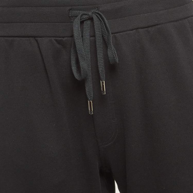 Pre Owned Dolce & Gabbana Black Printed Cotton Track Pants L