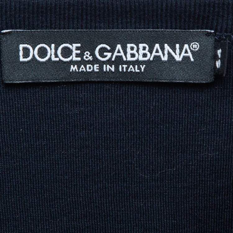 Pre Owned Dolce & Gabbana Navy Blue Cotton Jersey Crew Neck T-Shirt XXL