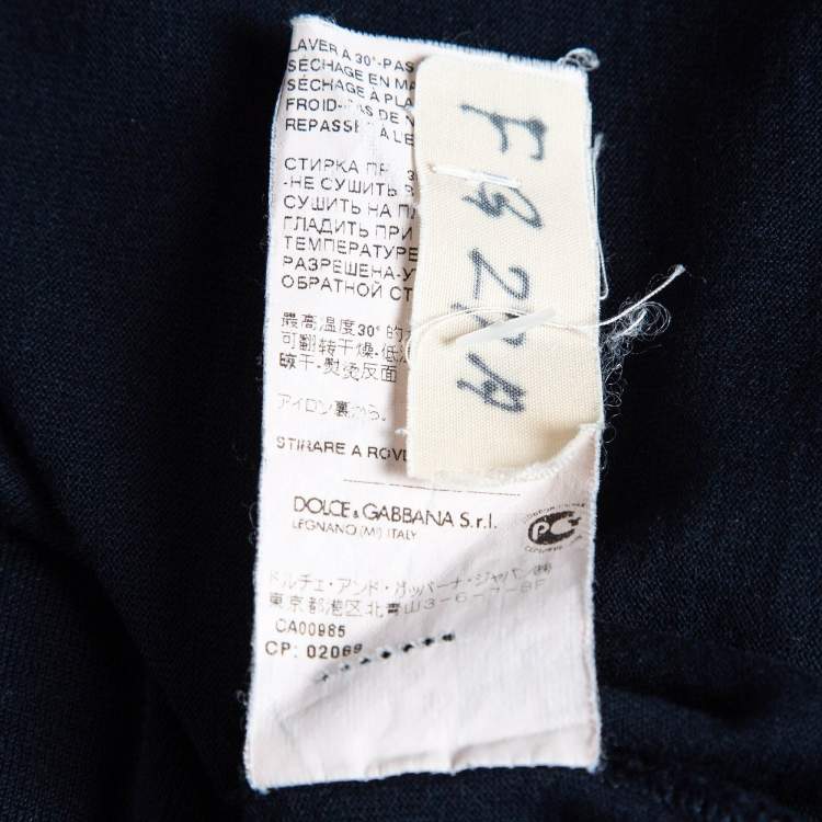 Pre Owned Dolce & Gabbana Navy Blue Cotton Jersey Crew Neck T-Shirt XXL