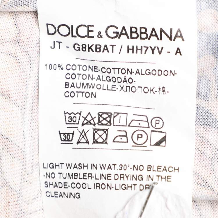 Pre Owned Dolce & Gabbana Black Sacro Logo Print Jersey Crew Neck T-Shirt S