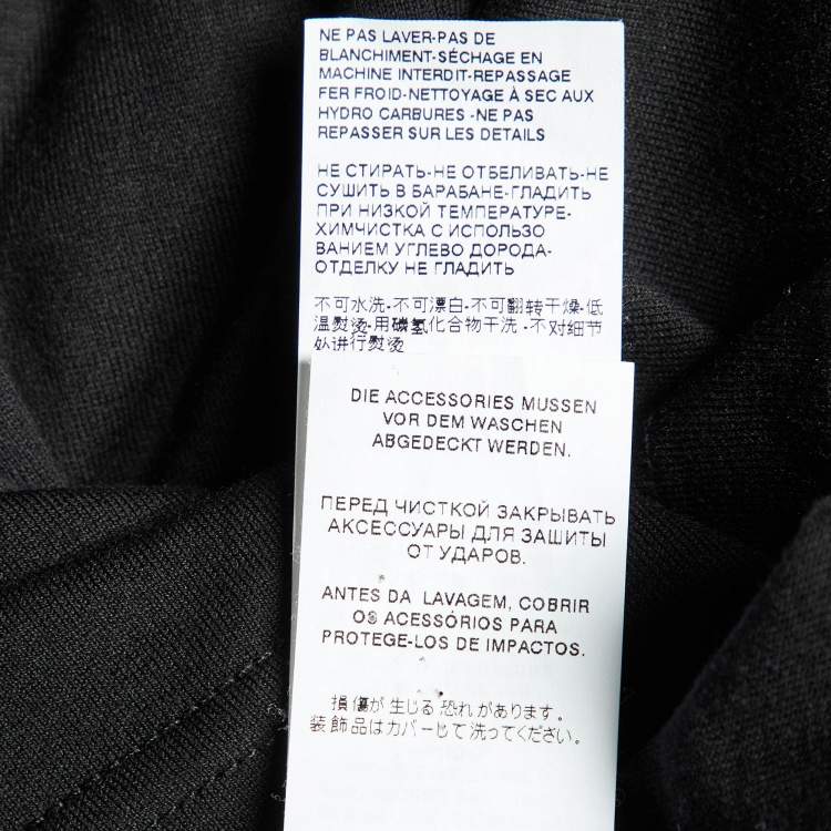 Pre Owned Dolce & Gabbana Black Cotton Embroidered Motif T-Shirt S