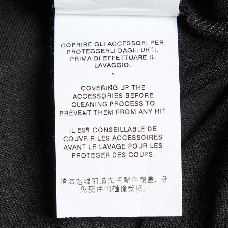 Pre Owned Dolce & Gabbana Black Cotton Embroidered Motif T-Shirt S