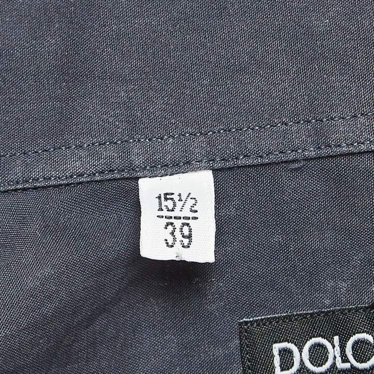 Pre Owned Dolce & Gabbana Blue Cotton Button Front Shirt M