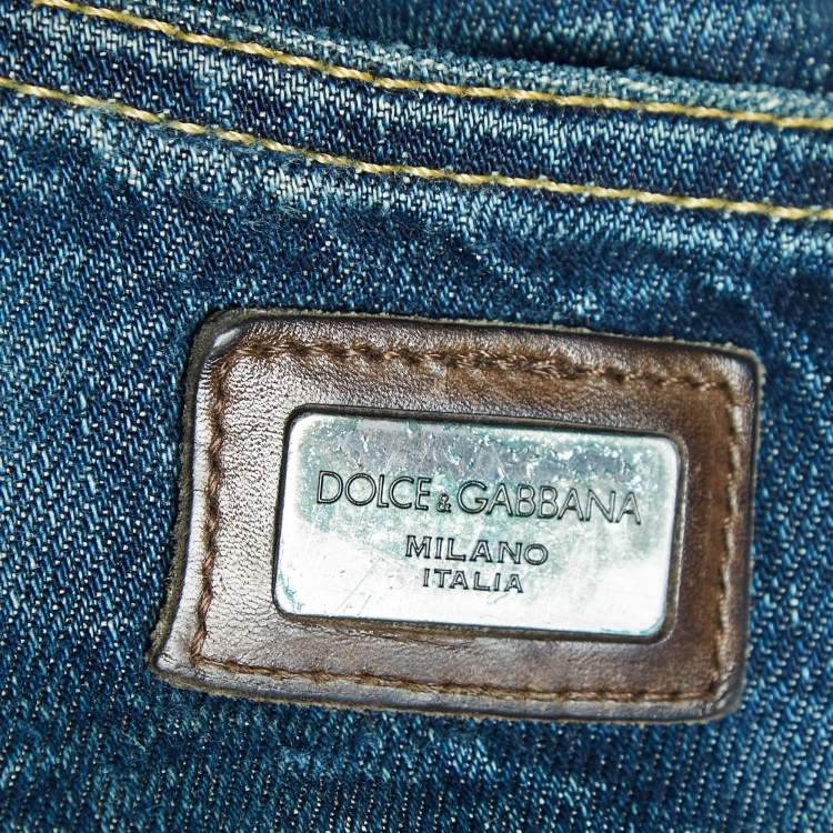 Pre Owned Dolce & Gabbana Blue Washed Denim Jeans S Waist 34"