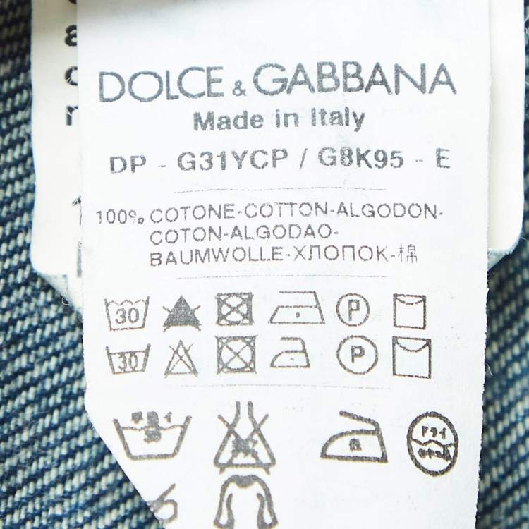 Pre Owned Dolce & Gabbana Blue Washed Denim Jeans S Waist 34"