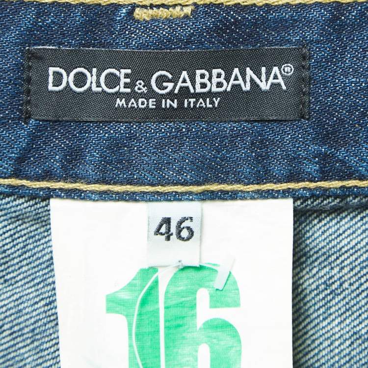 Pre Owned Dolce & Gabbana Blue Washed Denim Jeans S Waist 34"