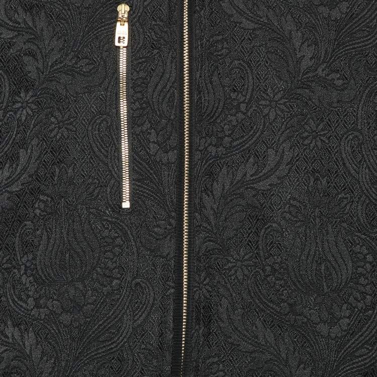 مملوكة مسبقًا Dolce & Gabbana Black Jacquard Zip Up Bomber Jacket XXL