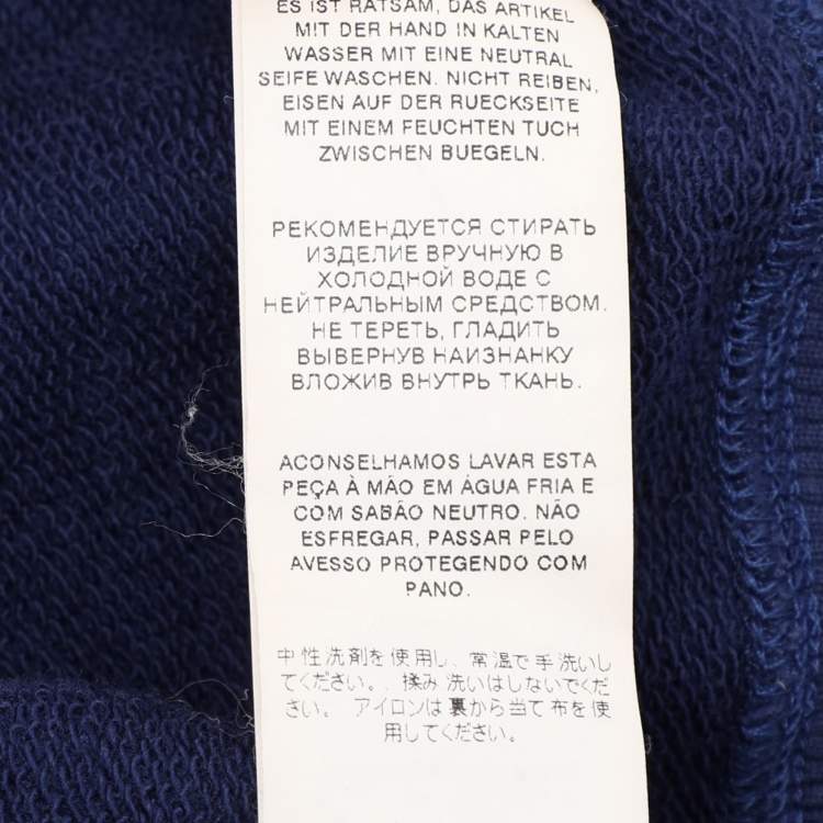 Pre Owned Dolce & Gabbana Blue Cotton Knit Logo Print Sweatshirt XXXL