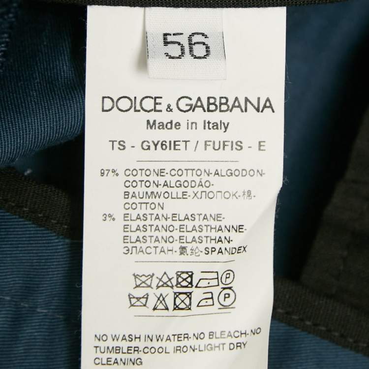Pre Owned Dolce & Gabbana Blue Cotton Trousers XXXL 