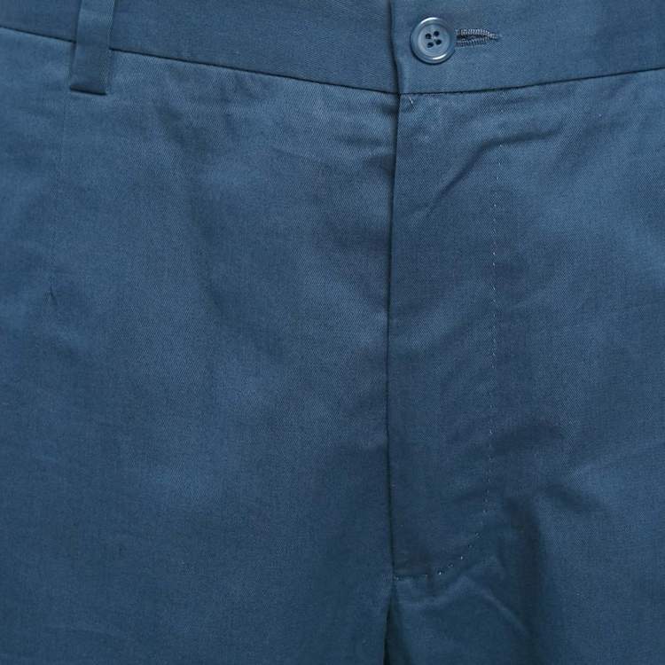 Pre Owned Dolce & Gabbana Blue Cotton Trousers XXXL 