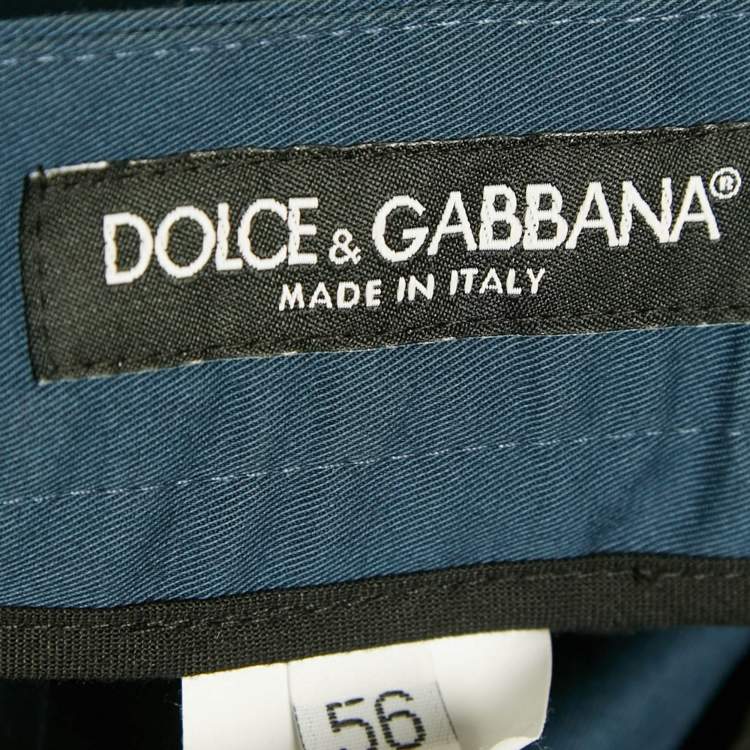 Pre Owned Dolce & Gabbana Blue Cotton Trousers XXXL 