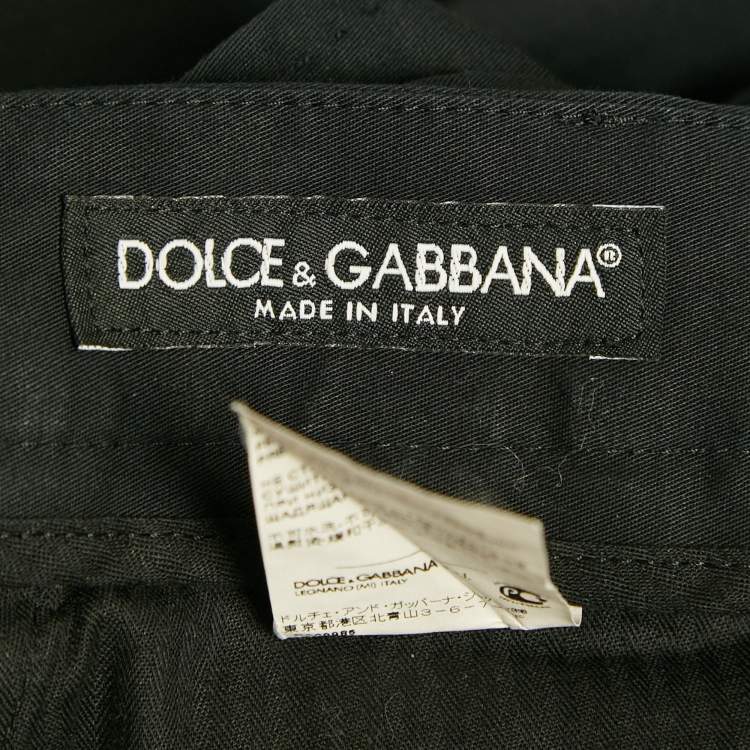 Pre Owned Dolce & Gabbana Black Cotton Tailored Trousers XXXL 